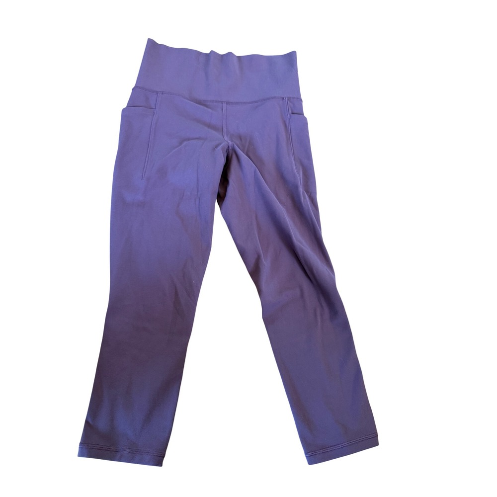 Athleta Salutation Stash Pocket II Capri Purple High Rise Yoga Leggings XS